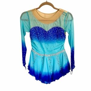 STUNNING BATON TWIRLING COSTUME/ SKATING DRESS SIZE CHILD LARGE NEW!